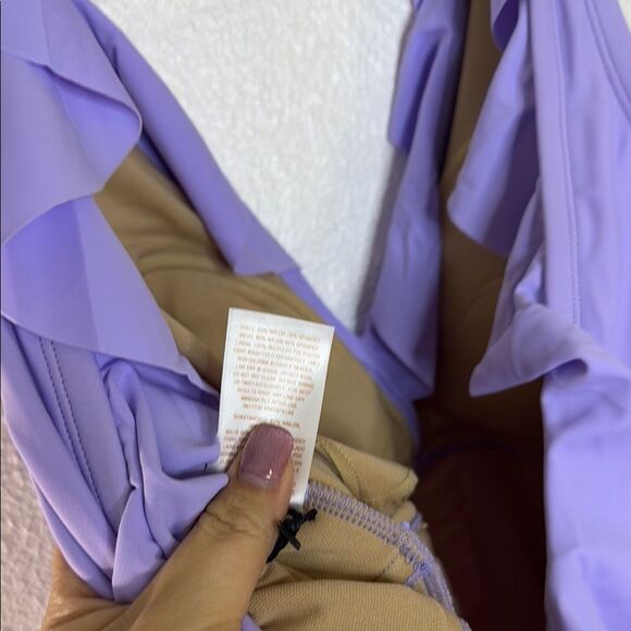 NWT- Shade & Shore-Lavender Ruffle One-Piece Swimsuit- Size 18 - Picture 9 of 10